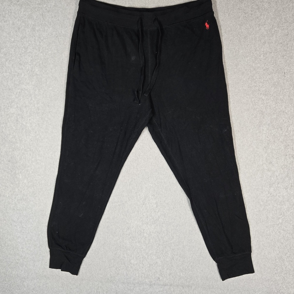Polo Ralph Lauren Men Sleepwear XL Black Embroidered Pajama Pants Sweatpants